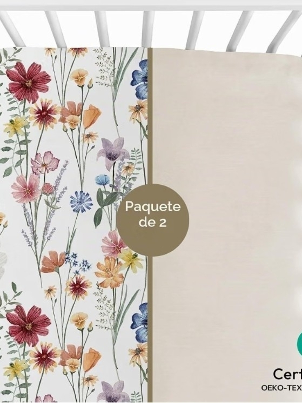 Little Grape Land Crib Sheet (Spring Flower & Beige)